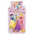 Disney Princess Pink Kinder-Bettwäsche Set Einzel Bettdecke 2-in-1 Baumwolle EU