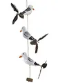 ART-CRAFT Möwe-Rudil mit Feder Propeller mit 3 Vögeln Holz Tierfiguren als Maritime deko, Balkon-deko oder als Garten-Dekoration