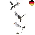ART-CRAFT Möwe-Rudil mit Feder Propeller mit 3 Vögeln Holz Tierfiguren als M