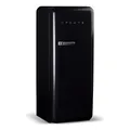 CREATE / RETRO FRIDGE 150 SILVER/Kühlschrank mit Gefrierfach 281L in Schwarz, Griff Silber / 102W, niedriger Energieverbrauch, 150cm, 3 Ablagen, Temperaturregelung,60x60x150cm