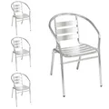 4 Stück Mojawo® Gartenstuhl Bistrostuhl stapelbar stabile Aluminium Stapelstuhl
