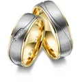 Partnerring MARRYA "Titan Ringe Trauringe Eheringe Partnerringe" Gr. 48, gold (damen ring, gold, silber), Fingerringe, Damen, 48, Titan