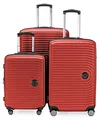 Hauptstadtkoffer Mitte - 3er Kofferset - Handgepäckskoffer 55 cm, mittelgroßer Koffer 68 cm + großer Reisekoffer 77 cm, Hartschale ABS, TSA, Rot