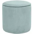 Samtiger Cord-Pouf in Blaugrau D40 cm PAUL