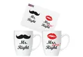 BRUBAKER Tasse 2er-Set Kaffeetassen Mr. Right & Mrs. Always Right, 4-tlg., Keramik, Kaffeebecher in Geschenkpackung mit Grußkarte, Becher Tassen für Paare