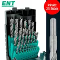 ENT 09225 HSS-G Holzbohrer Set 25-tlg. 1-13 mm 0,5mm Schritte Original Bohrer 