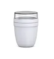 Mepal - Lunchpot Ellipse - Praktischer Joghurtbecher & Müslibecher - Unterteilung für Joghurt & Müsli - Geeignet für Gefrierschrank, Mikrowelle & Spülmaschine - 500 ml + 200 ml - Cool Grey