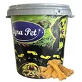 Lyra Pet® 50 Stück Kauknochen mit Rinder Pansen gefüllt ca. 15 cm Kausnack Kauartikel Rohleder Rinderhaut Hund + 30 L Tonne