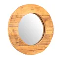 CREEDWOOD Runder WANDSPIEGEL Rondo | 50cm, Massivholz | Holzspiegel, Flurspiegel, Rundspiegel, Wohnzimmer Spiegel, rustikaler Badezimmer Spiegel