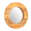 HOLZ SPIEGEL "RONDO" | 50x50cm | Runder Wandspiegel, Badspiegel, Natur Spiegel
