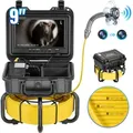 VEVOR Kanalkamera, 30 m, selbstnivellierende Rohrinspektionskamera mit 9 Zoll 1080P HD-Bildschirm, 36-fachem Zoom, IP68 wasserdichte Rohrkamera mit... - Schwarz