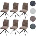 6er-Set Esszimmerstuhl HWC-N99, Küchenstuhl, drehbar Auto-Return, Stoff/Textil Chenille (340g/m2) Öko-Tex ~ hellbraun
