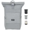 LARKSON Rucksack Herren & Damen Grau - No 4 - Rolltop Backpack mit Laptopfach für Uni, Arbeit & Fahrrad - Großer Reiserucksack - Wasserabweisend