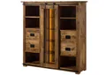 MASSIVMOEBEL24.DE | Highboard Mango/Altholz 142x45x147 Natur lackiert Railway LUX #121, Farbe:Natur lackiert, Größe:142x45x147 cm (BxTxH)