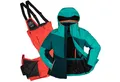 Killtec Skianzug Damen Skijacke blau + Skihose orange, gummierter Schneefang - 10.000 Wassersäule - abnehmbare Hosenträger