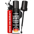 LICARGO Lackstift Schwarz Glänzend – Präziser Pinsel für kleine Kratzer & Steinschläge – Hohe Deckkraft, schnelle Trocknung – Auto Lackstift, Felgenlack, Lackreparaturstift, Made in Germany