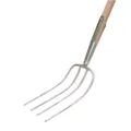 Xclou Garden Dunggabel mit 4 Zinken mehrfarbig, Mistgabel mit Schienenzwinge und Stiel aus hochwertigem Eschenholz, gute Handhabung und Kraftübertragung durch langen Stiel, Gesamtlänge der Gabel: ca. 135 cm