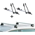 2x Fahrradträger SAGITTAR + Relingträger CRV107A kompatibel mit Seat Alhambra III 5 Türer ab 2010