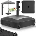 tillvex® Sonnenschirmständer PAVERA mit Rollen & Bremsen Schwarz | Schirmständer befüllbar 37 Liter / 56 kg | Schirmgewicht Sonnenschirm & Mark... - Schwarz