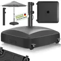 tillvex® Sonnenschirmständer PAVERA mit Rollen & Bremsen | Schirmständer befüllbar 37 Liter/56 kg | Schirmgewicht Sonnenschirm & Marktschirm Ø1,8-3,7m | Rollbar, wetterfest & UV-beständig