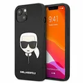 Karl Lagerfeld KLHCP13SSAKHBK Hülle für iPhone 13 Mini 5,4" schwarz Saffiano Ikonik Karl`s Head