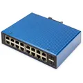 DIGITUS Switch 16+2-Port L2 managed Gigabit Ethernet PoE - Blau/Schwarz