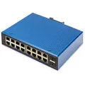 DIGITUS Ind. 16+2-Port Gigabit L2 managed Ethernet POE Swi 16 x GE RJ45 + 2 SFP Port, IEEE802.3at (30W)