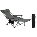 WOLTU Campingstuhl Faltbar mit Fußablage,2-in-1 Strandstuhl klappbar,Angelstuhl Camping Klappstuhl mit Getränkehalter Aufbewahrungstasche für Camping Strand Angeln