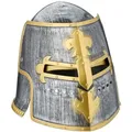 Relaxdays Ritter Helm mit klappbarem Visier Anthrazit,Gold,Silber