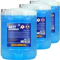 3x10 LITER MANNOL AG11 BLAU bis -40°C KÜHLERFROSTSCHUTZ KÜHLMITTEL FERTIG-MIX