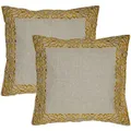 2er Set Kissenbezug Handgefertigt Frisia Gold 40x40cm - Boho Deko