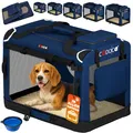 DeubaXXL DE Hundebox faltbar L 70x52x50cm Blau 109436