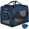 CADOCA Tiertransportbox L + Napf Hundebox Transporttasche Hundetransportbox
