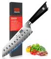 SHAN ZU Damastmesser, Santokumesser Küchenmesser 18cm Kochmesser Damaskus 10Cr15Mov Edelstahl Scharfe Messerklinge Ergonomischer G10 Griff Exquisiter Geschenkverpackun
