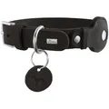 HUNTER Hundehalsband VIBORG mit Halter für Apple AirTag, Farbe: schwarz, Robustes & weiches Rindsleder, integrierte AirTag-Halterung, hochwertig, Made in Germany, Größe: 50