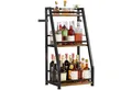 Yorbay Weinregal Stehend, Weinständer aus Holz &Metal 40x30x80cm, Gewürzregal für Küche, Wohnzimmer, Kaffee - Bar