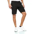 Smith & Solo Chino Shorts Kurz, Kurze Hosen Herren Baumwolle, Bermuda Hose Sommer, Laufshorts Männer Trainingshose (Schwarz, L)