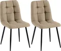 CLP 2er Set Esszimmerstuhl Tilde gepolstert mit Rückenlehne bis 150 kg belastbar taupe Material Stoff