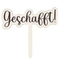 Logbuch-Verlag Geschafft Cake Topper Prüfung bestanden Schulabschluss Abitur Tortendeko Holzstecker 15 x 21 cm