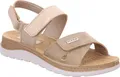 Rohde Damen Sandale gepolsterte Lederdecksohle Klettverschluss Baviera 1307, Größe:37 EU, Farbe:Beige