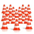 alldoro 60094 Pylonen 20er-Set für Kinder, Verkehrshütchen orange-weiß, 18 cm hoch, stapelbare Leitkegel für Slalom, Sport & Freizeit