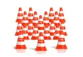 alldoro Pylonen 20er Set für Kinder, Kunststoff-Leitkegel orange-weiß, 18 cm hoch, Verkehrshütchen für Spiel, Sport, Freizeit & Verkehrserziehung