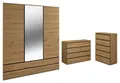 Schlafzimmer-Set Naxos Kleiderschrank Kommode 3tlg artisan eiche schwarz matt