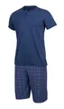 Schlafanzug Herren Kurz Pyjama aus Baumwolle Zweiteiliges Set Shorts TShirt D...