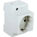 Pollmann Verteiler-Einbausteckdose Tragschienen-Steckdose 250VAC 16A - Grau