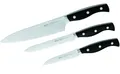 RÖSLE Barbecue-Messerset 3-tlg., Hochwertiges Kochmesser, Universalmesser, Gemüsemesser mit scharf geschliffener Klinge aus Klingenspezialstahl, genieteter Griff, 37 x 15,5 x 2,5 cm, Silber
