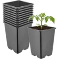 Garronda Pflanztopf Kunststoff Hoch 11 X 11 X 15,5 Cm (1,25l) 10er Set Eckig Mit Drainagelöchern Blumentopf Pp Pflanzgefäß Für Garten Gewächshaus Balkon Anzucht Innen Außenbereich Schwarz Gd-0201