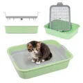 Kätzchentoilette Kleines Katzenklo für Kitten mit Sieb Toilette für Kleintiere Kaninchentoilette Nagertoilette Grün