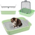 Kätzchentoilette Kleines Katzenklo für Kitten Sieb Toilette für Kleintiere Grün