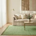 Elegant Floors® Chindi Teppich GRÜN 70x140 cm handgewebt aus Baumwolle – nachhaltiger Flachgewebe Läufer für Flur